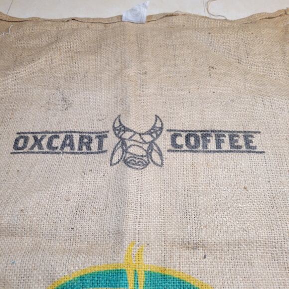 Oxcart Coffee Burlap Sack Las Lajas 40"x29" Costa Rica Green Coffee Bag - Picture 6 of 11
